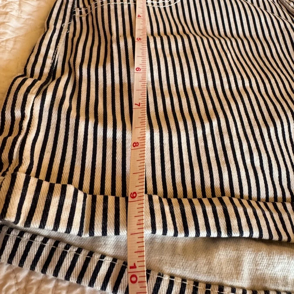 H&M Black and White Striped Jean Shorts